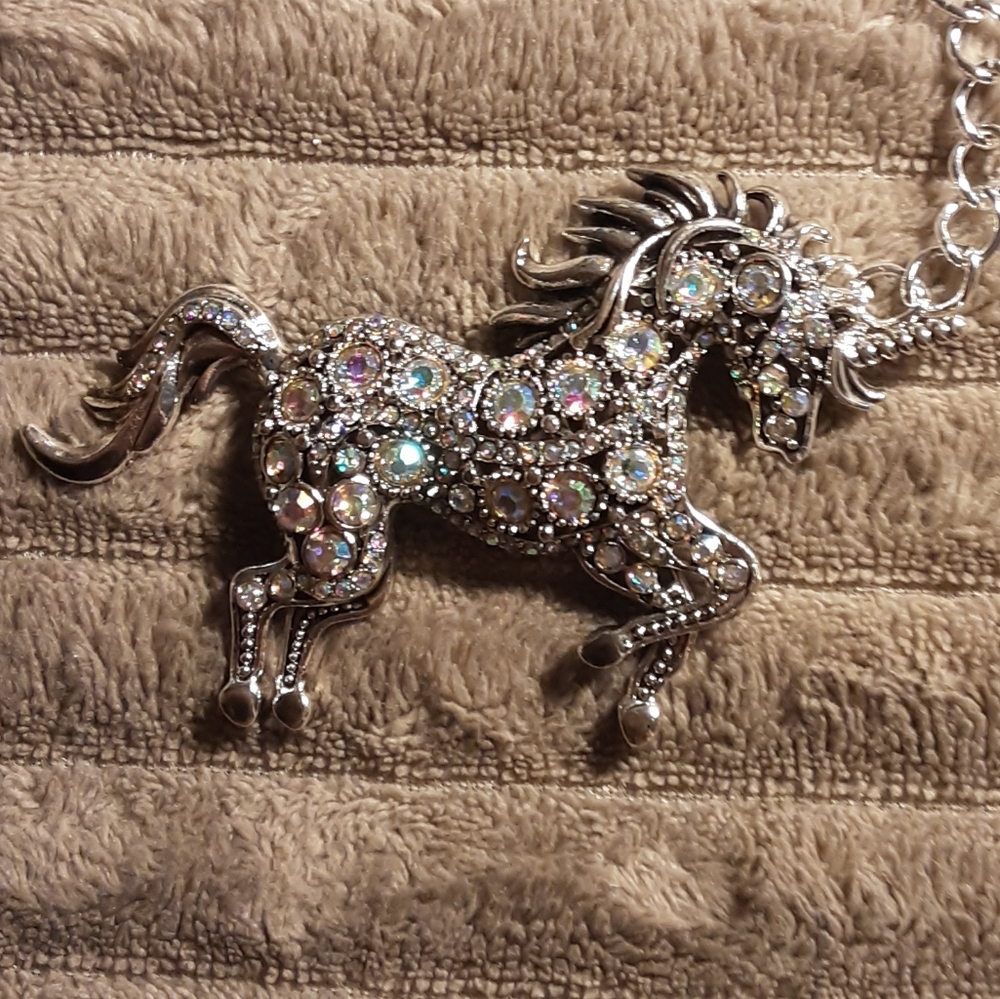 Hand Crafted Rhinestone Unicorn Key Chain/ Purse  Charm 3" Unicorn - Picture 3 of 4